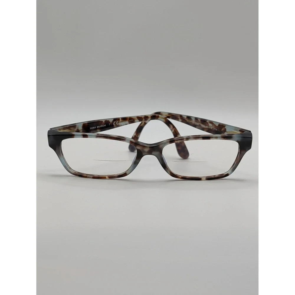 Tory Burch TY2080 Eyeglasses Frames Only Blue Tortoise Full Rim Gold Logo 53mm